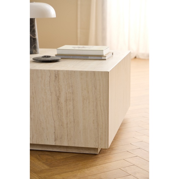 Stolik kawowy Dice 90x90cm trawertyn - ACTONA